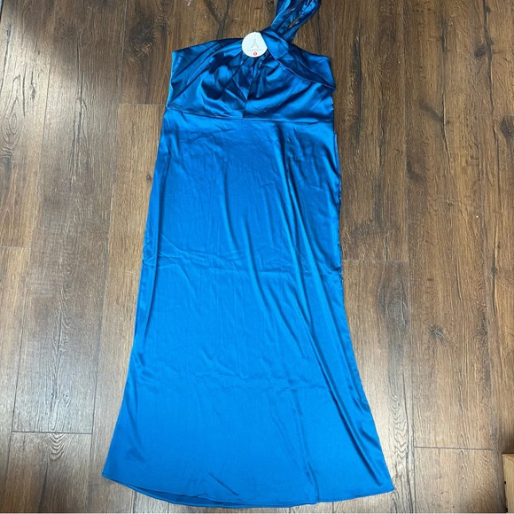 🆕 ANRABESS Satin One shoulder Cocktail Evening Party Maxi Dresses SZ XL - Picture 7 of 10